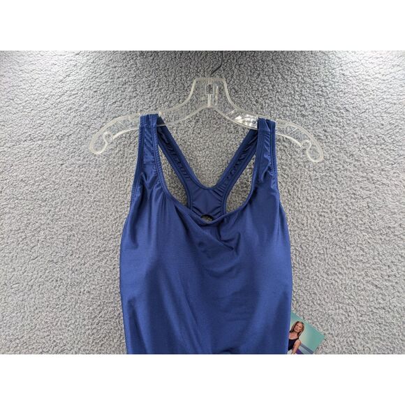 NWT Dolfin Aquashape Women's size 22 Blue Conservative Lap Swimsuit - Picture 2 of 12